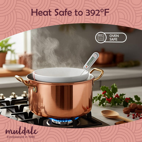 Molde pudín cerámico Muldale 1 litro en ambiente de cocina, versátil para servir.