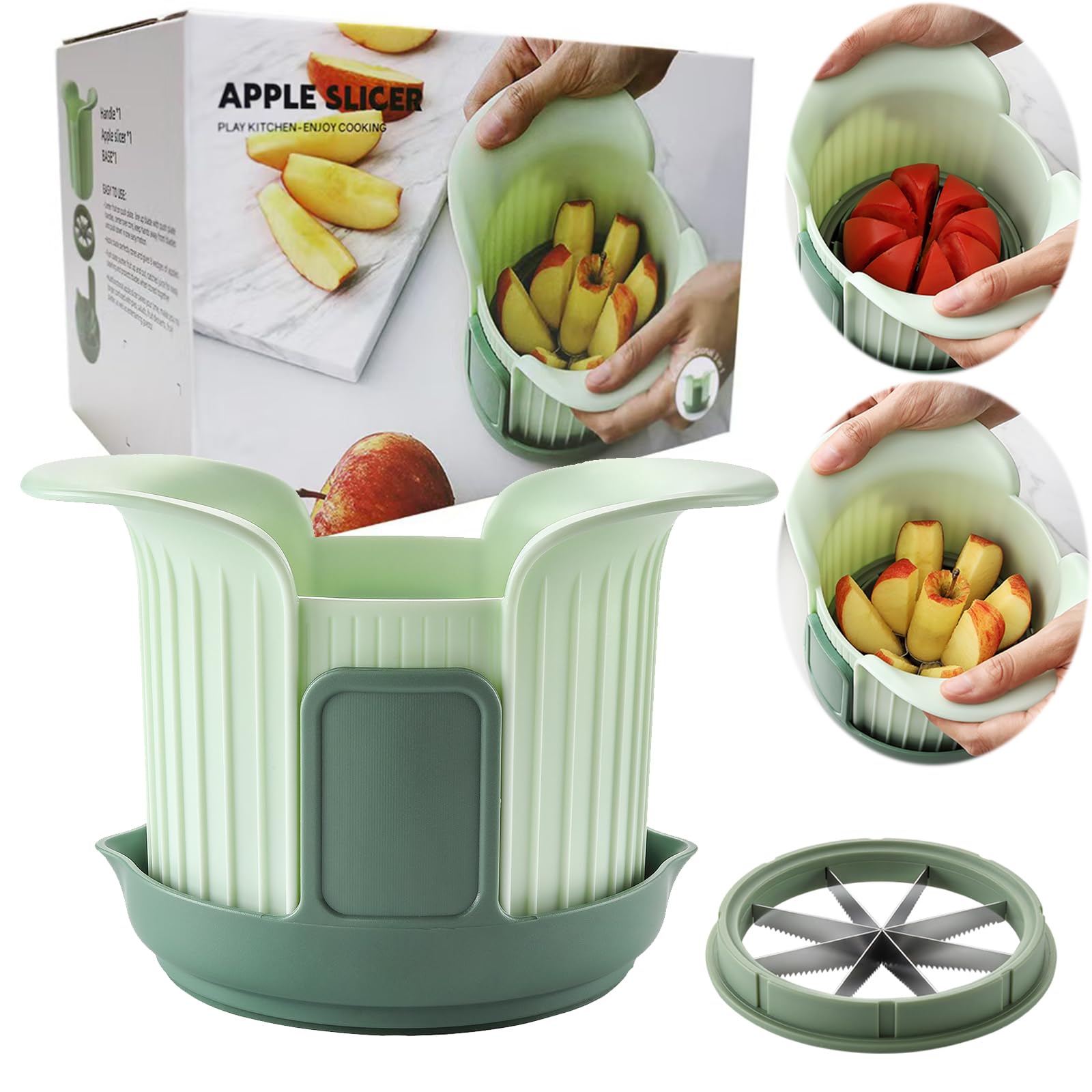 Mulire cortador de manzanas 8 rodajas con base estable para evitar derrames.