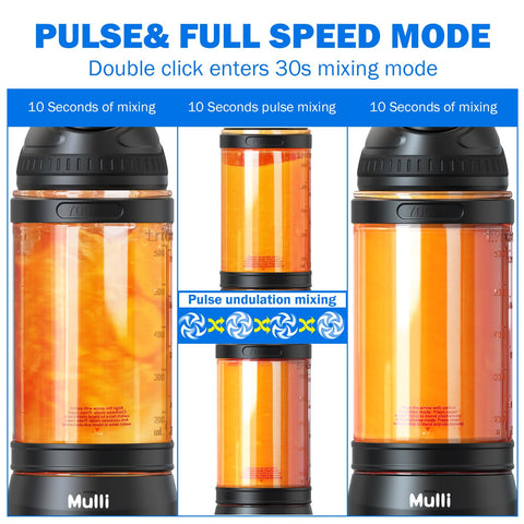 Mulli licuadora portátil con indicadores LED para batería y velocidad