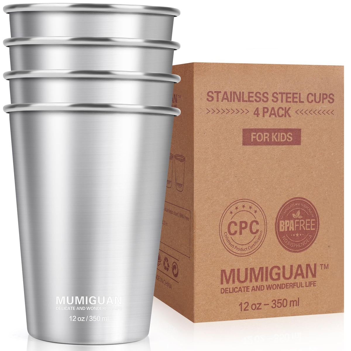 Vasos MUMIGUAN para niños, uso campo, duraderos para aventuras al aire libre.