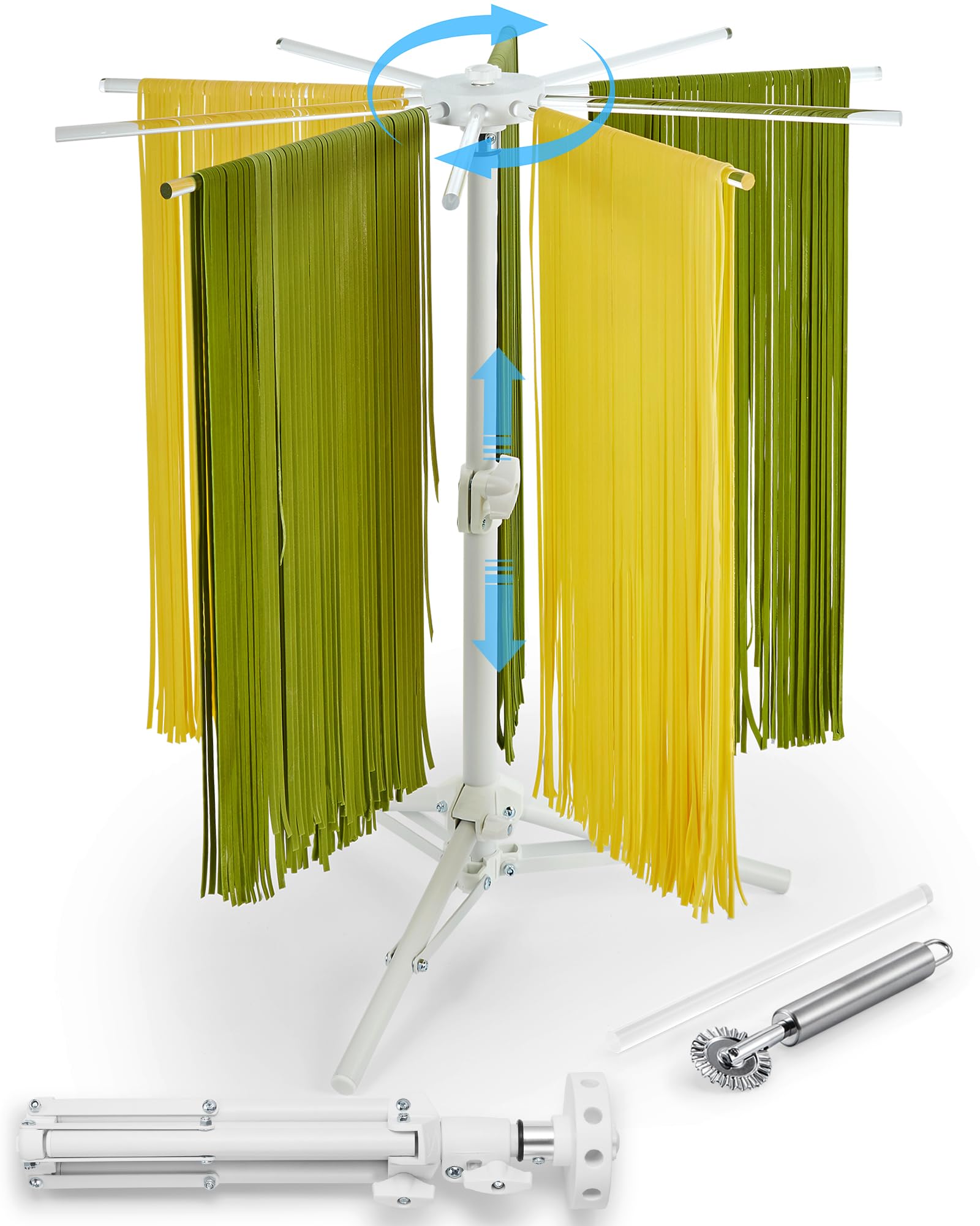 MUMSUNG escurridor de pasta con giro de 360° para acceso fácil.