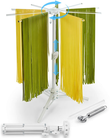 MUMSUNG escurridor de pasta con giro de 360° para acceso fácil.