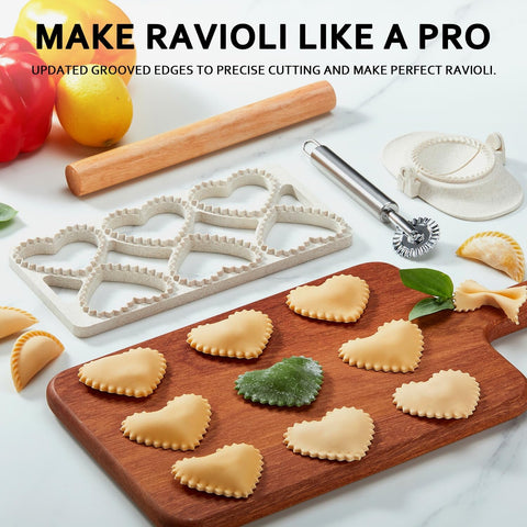 Molde para ravioli MUMSUNG de 2,6 pulgadas para porciones perfectas.