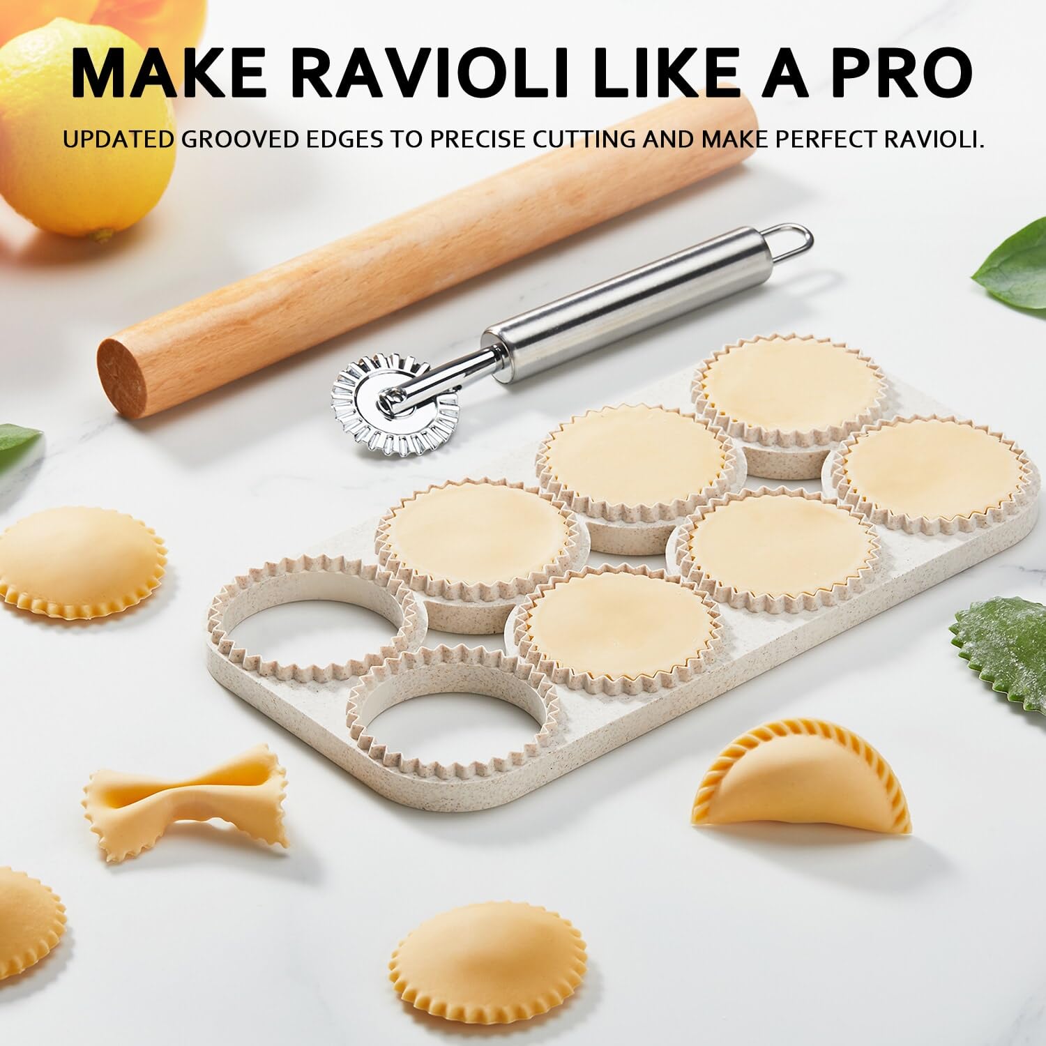 Molde de ravioli redondo MUMSUNG para cortes precisos y uniformes.