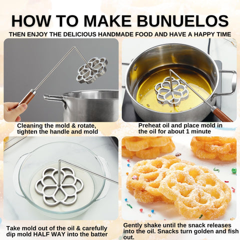 MUMSUNG tenedor largo facilita retirar buñuelos sin quemarte.