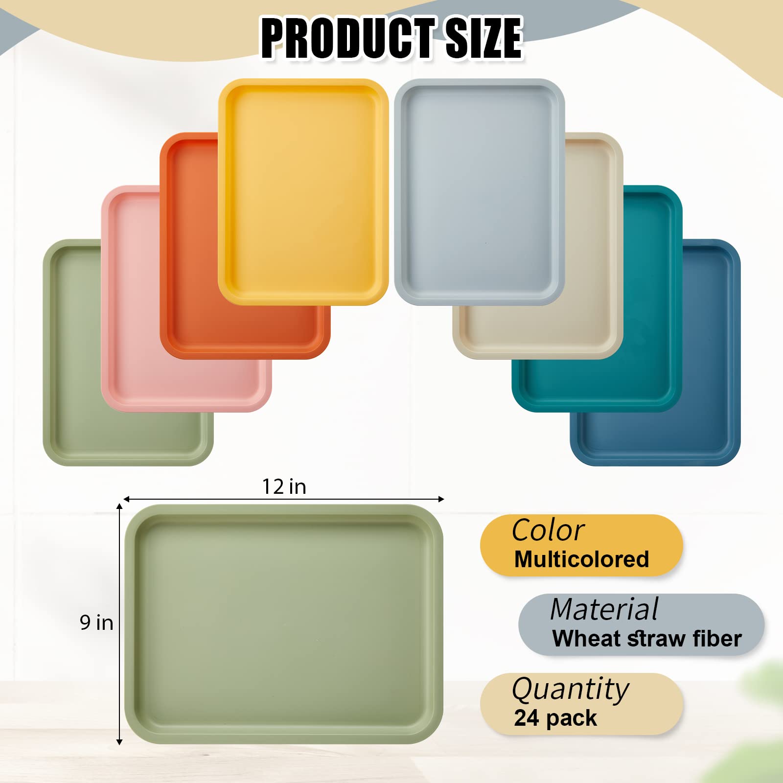 Bandejas Mumufy rectangulares, antideslizantes, ideal para servir platos y bebidas sin derrames.