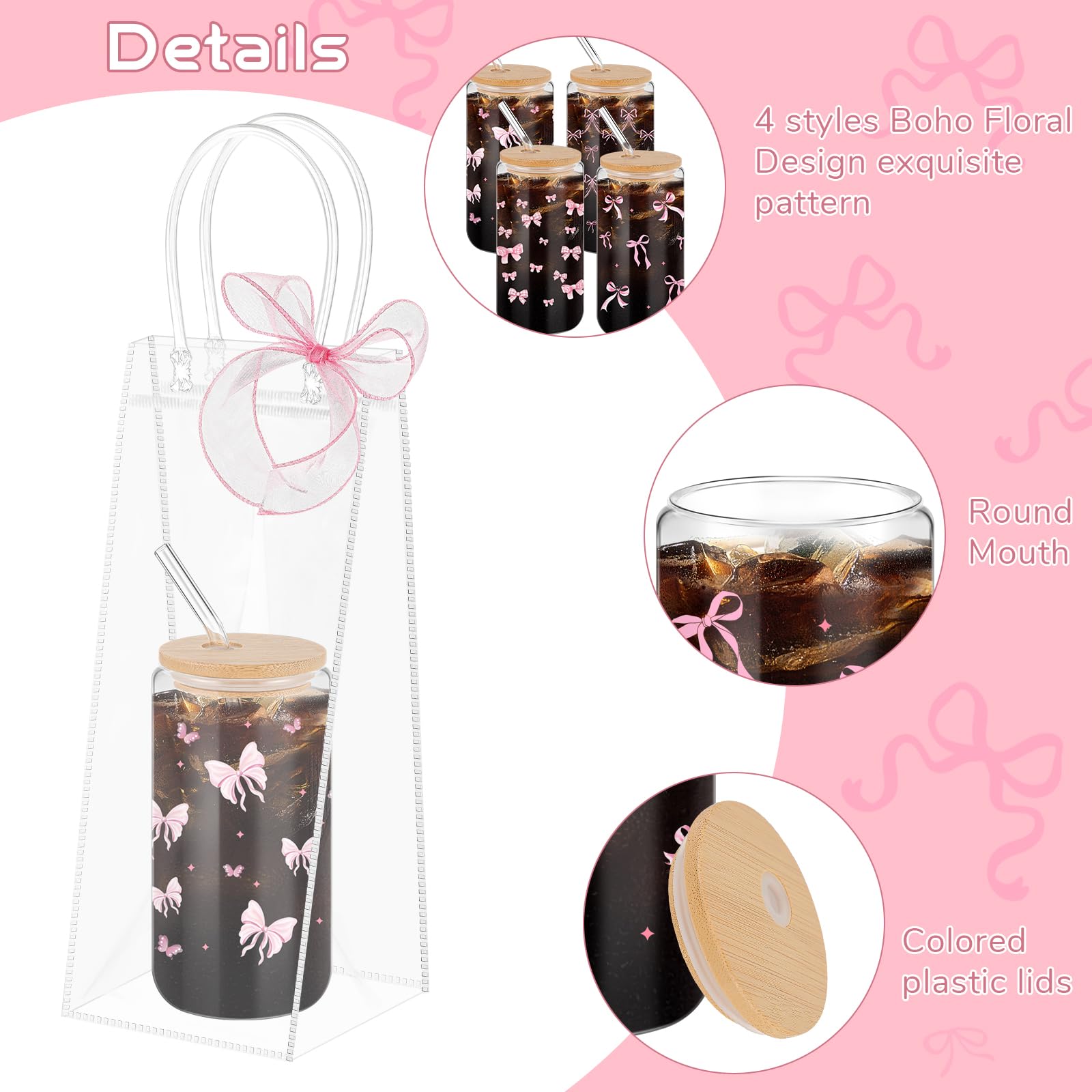 Bolsas transparentes Mumufy para regalo, 8 unidades elegantes