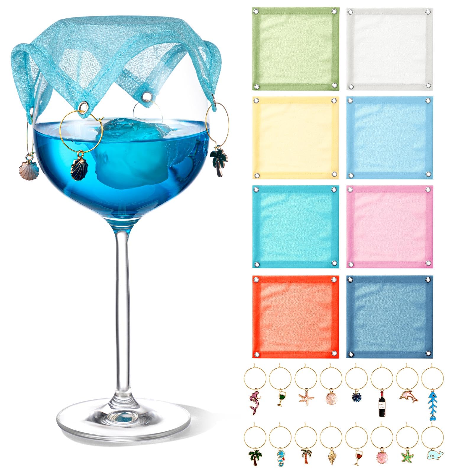 Mumufy cubiertas de vaso de vino en colores vivos para exterior