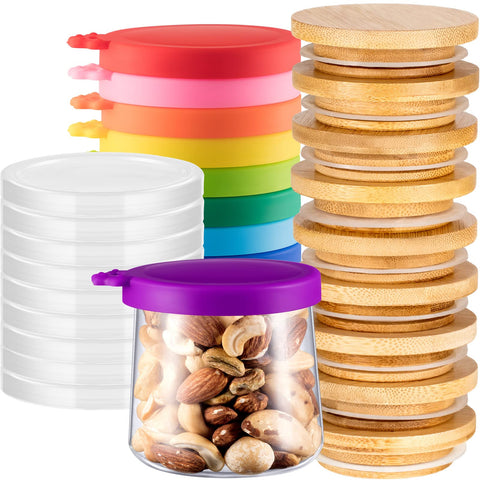 Mumufy tapa de yogur de vidrio claro para almacenamiento seguro