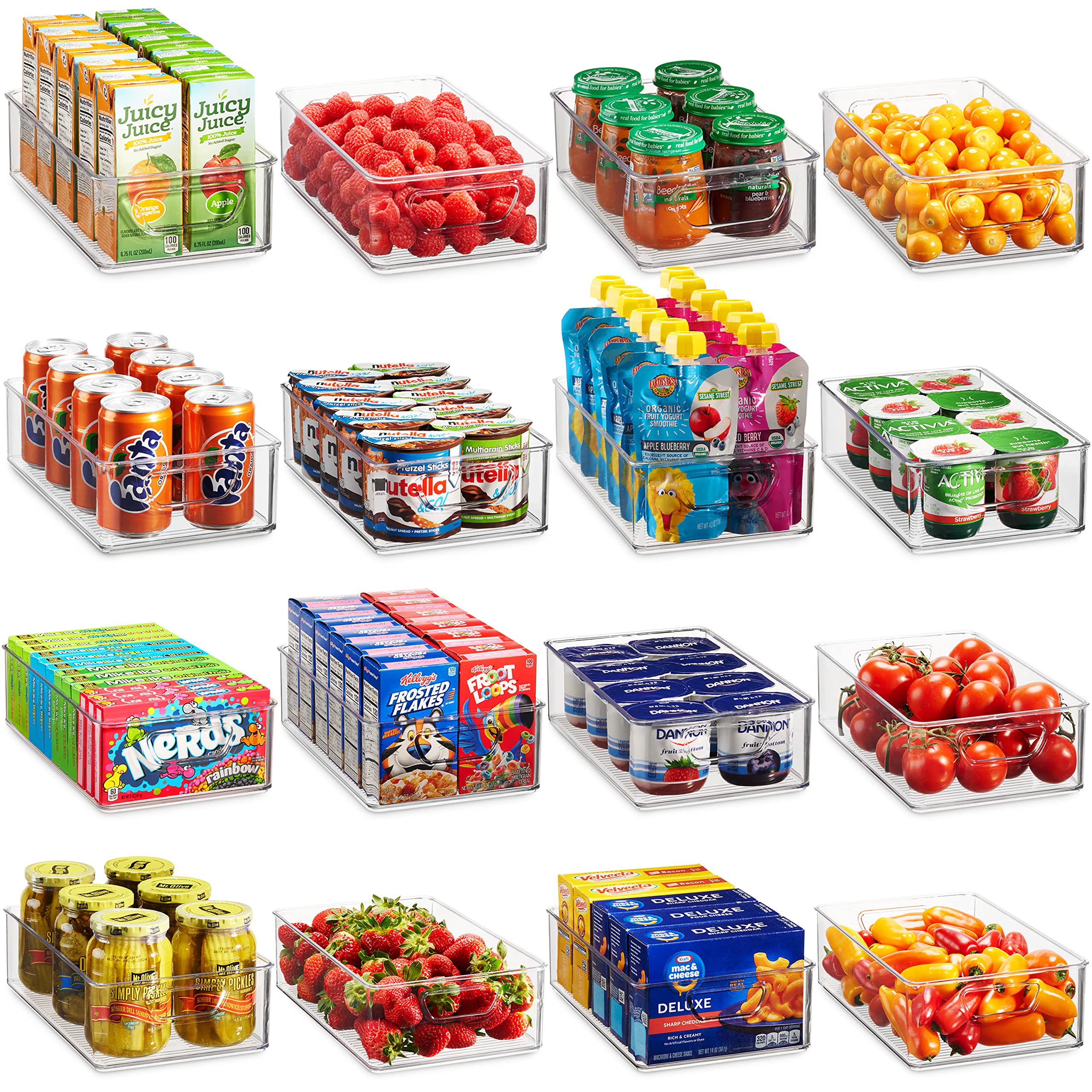 Munfix conjunto de 16 organizadores para nevera, ordena alimentos con facilidad.