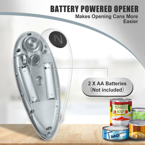 MunyGlow abrelatas 360 grados facilita abrir latas de cualquier tamaño.