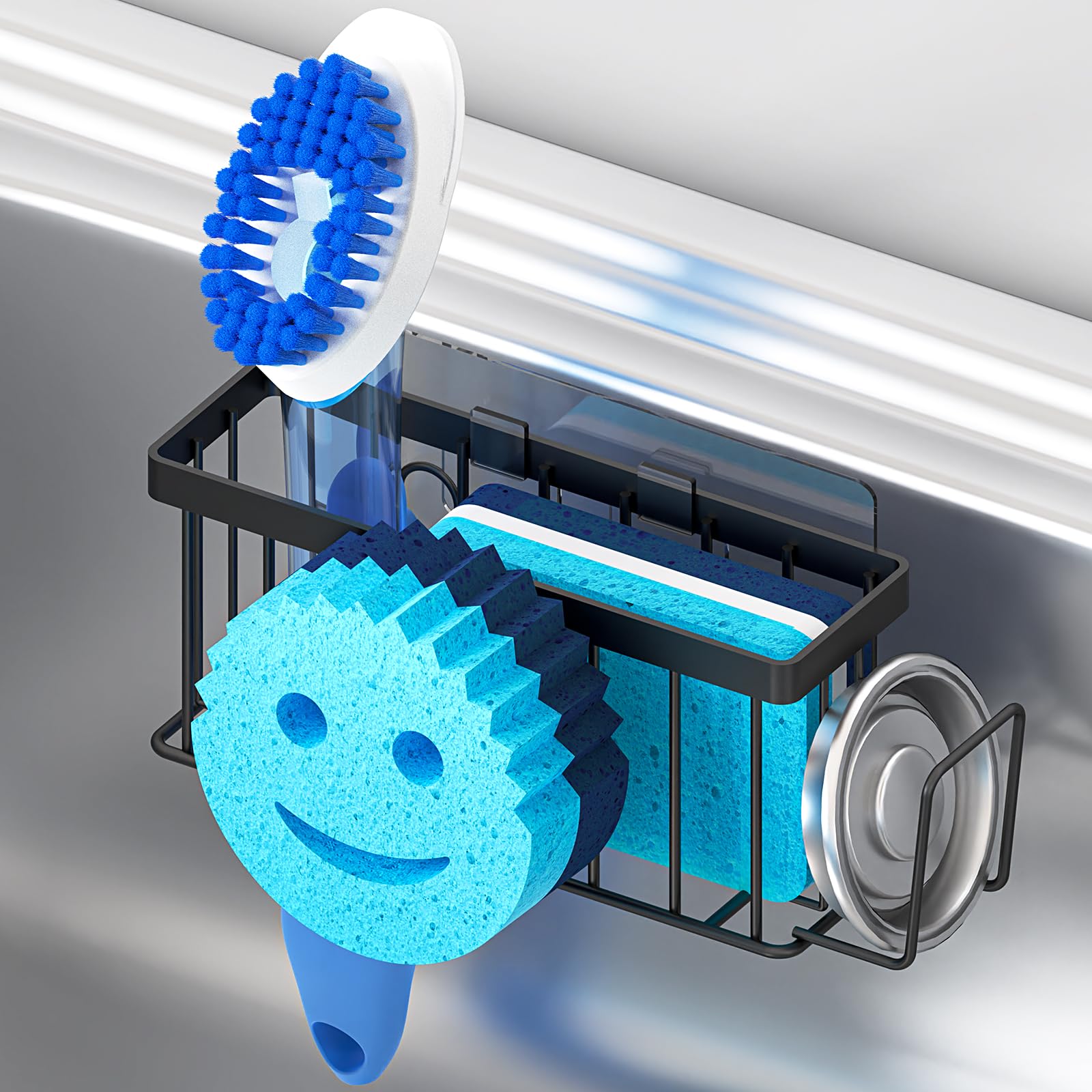 MURLONG portaesponjas con cara sonriente para fregadero, organización y estilo.