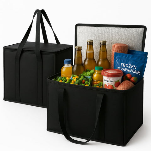 Musbus bolsas aisladas XL para compras, gran capacidad y rendimiento térmico.