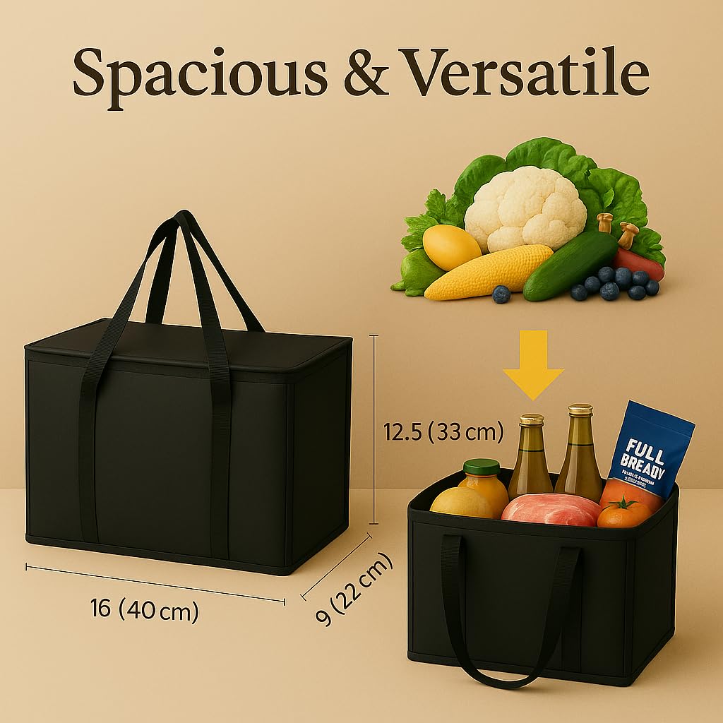 Musbus bolsa aislada XL que se pliega para almacenamiento compacto.