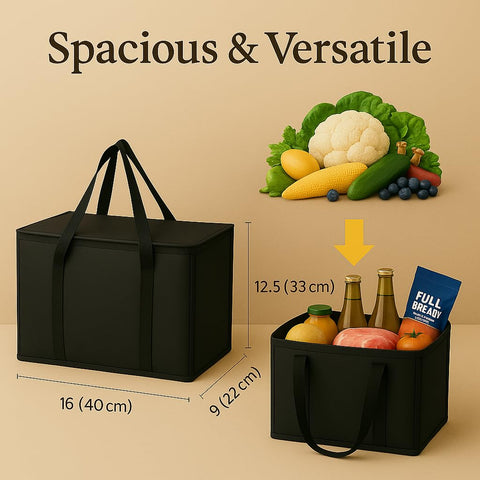 Musbus bolsa aislada XL que se pliega para almacenamiento compacto.