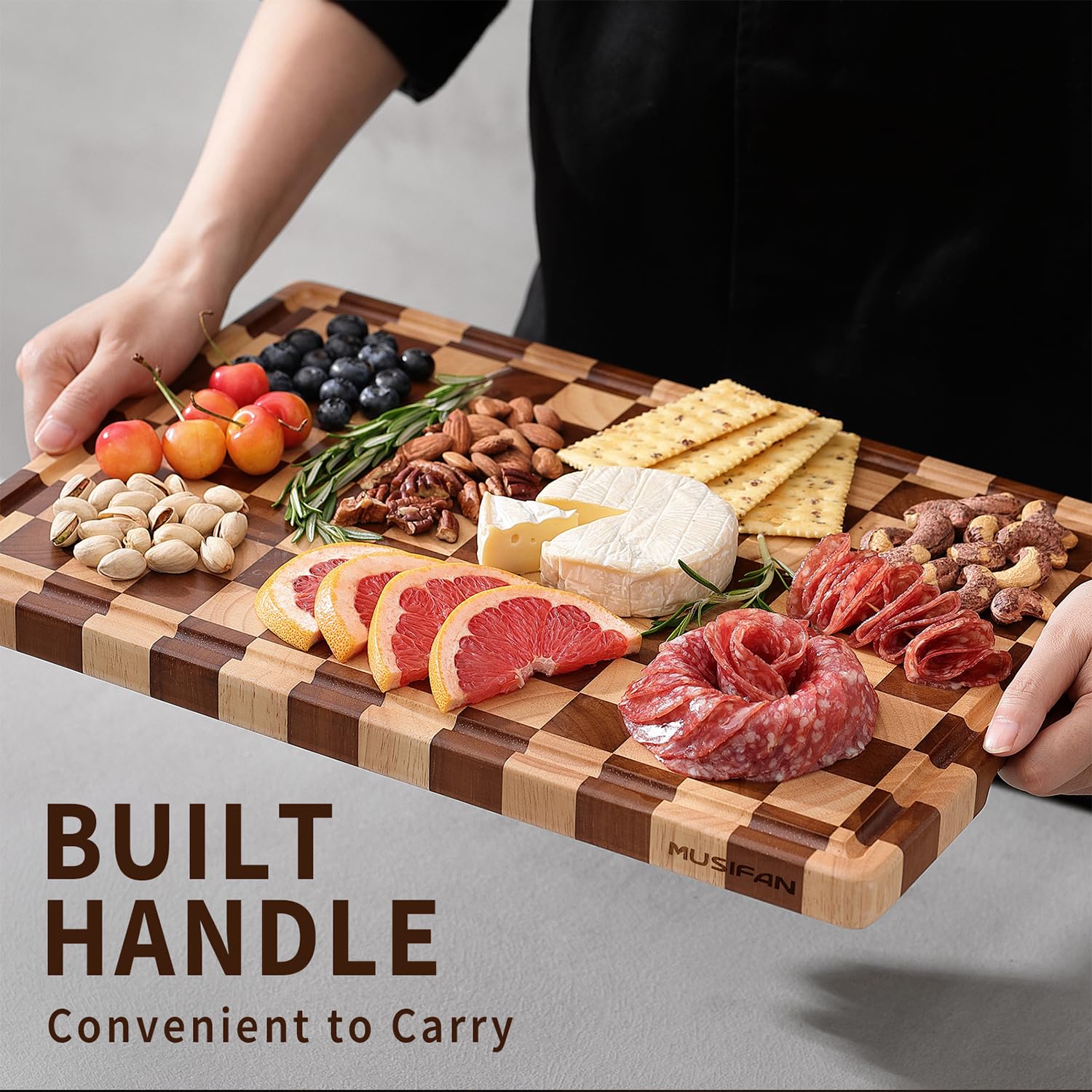 Musifan tabla de acacia para servir aperitivos y pan