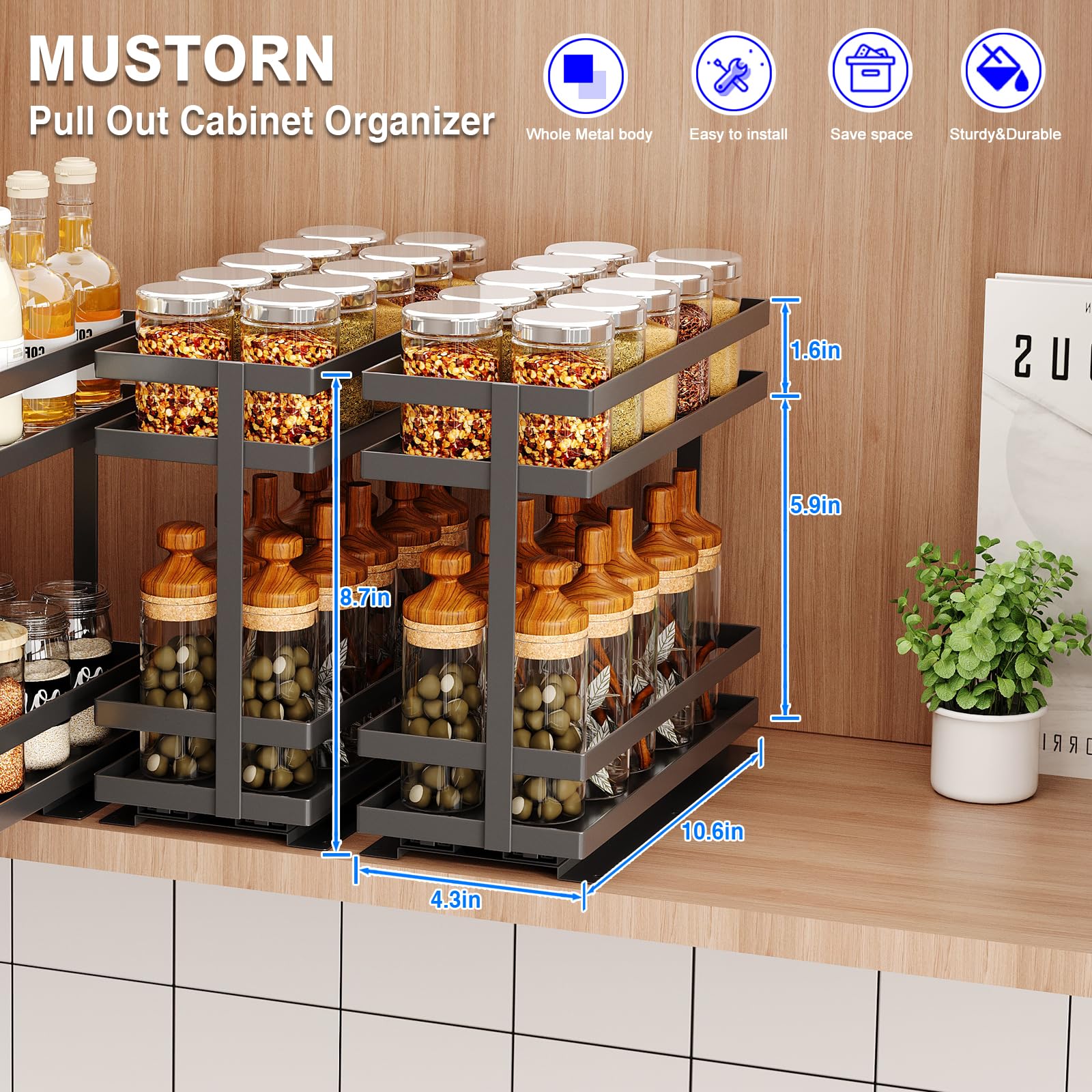 Mustorn Deslizamiento suave con rodamientos para cocina silenciosa y eficiente