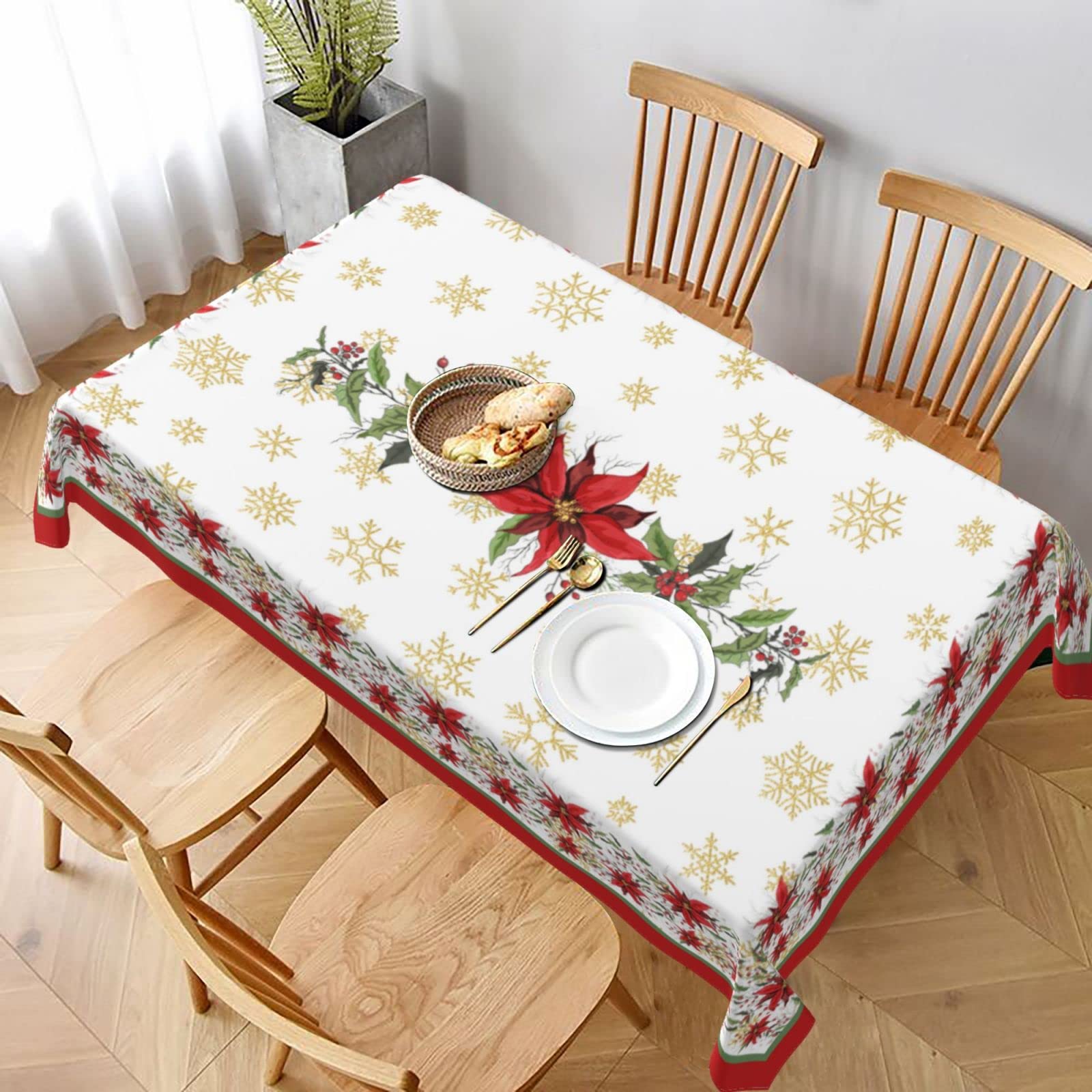 Mantel Mutakin poliester duradero, resistente al desgaste para cualquier mesa.