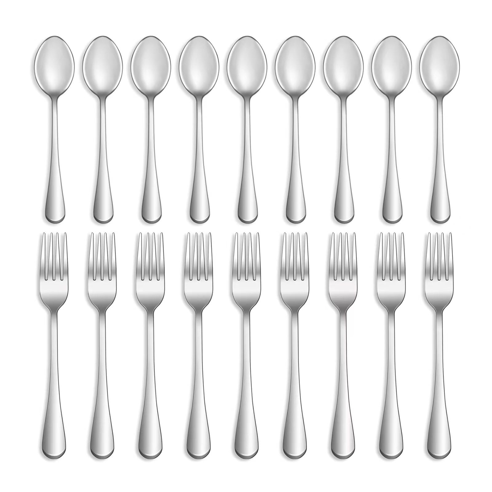 Mutnitt cubiertos 16 piezas para cena con acabado espejo, mesa elegante y duradera.