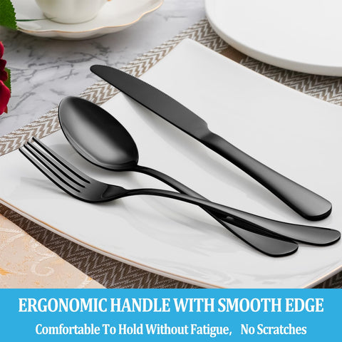 Cuchara negra MUTNITT con brillo espejo para servicio diario