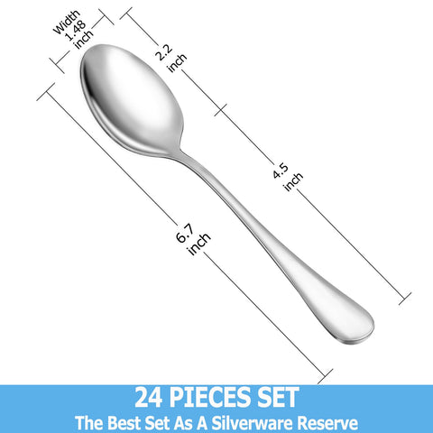 Cucharas MUTNITT de acero inoxidable con pulido espejo para una mesa elegante.