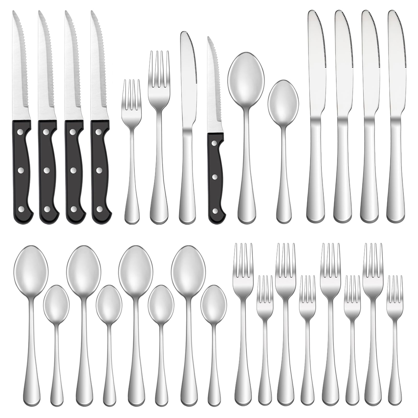 MUTNITT: juego cubiertos para 4 con diseño elegante, ideal para comidas diarias.