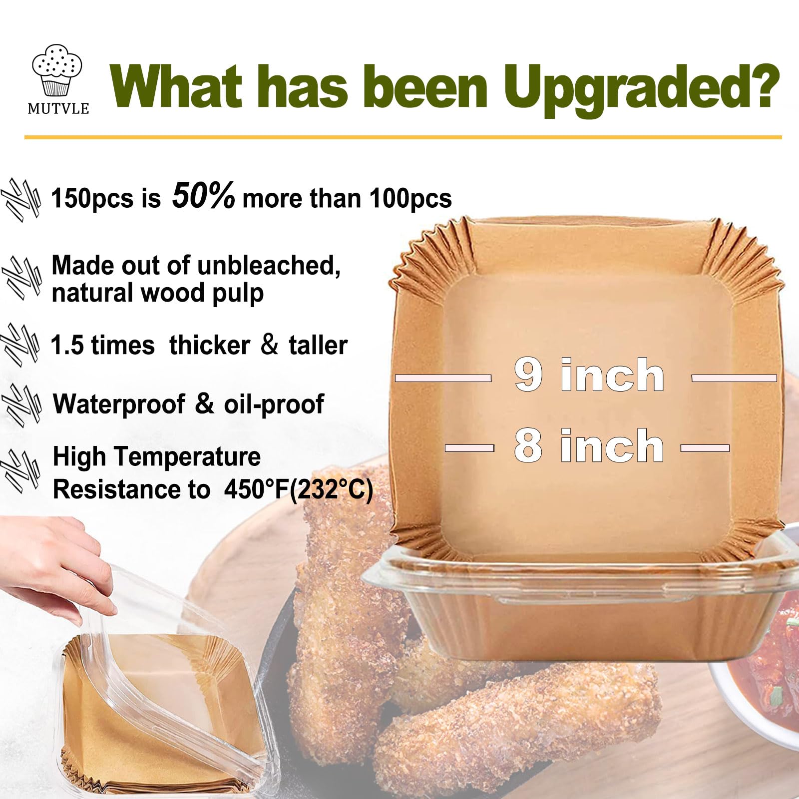 Mutvle forro de papel desechable para Instant Pot Vortex Plus 4QT: cocción limpia y sin complicaciones.