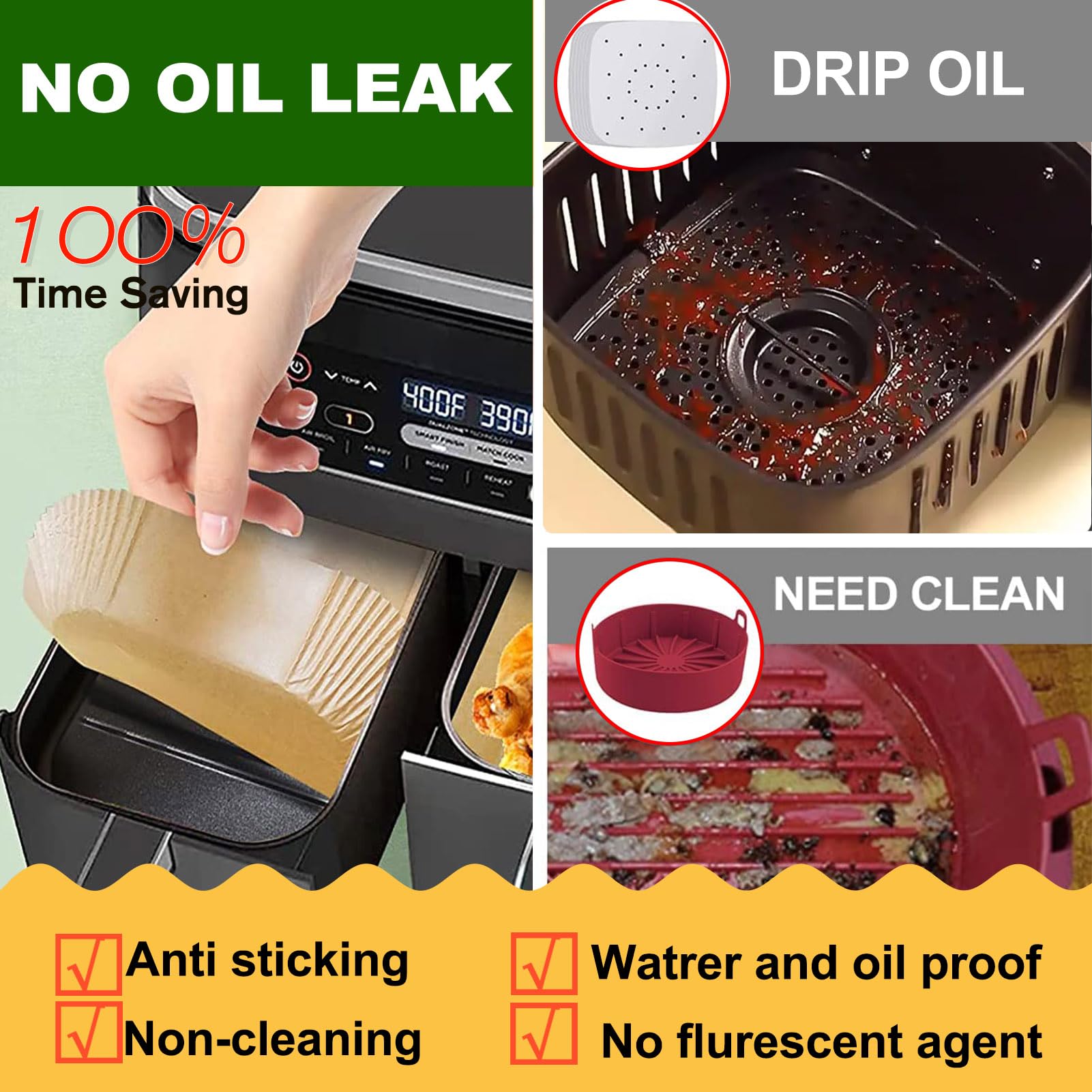 Mutvle materiales sin BPA y PFAs, seguro para hornear.