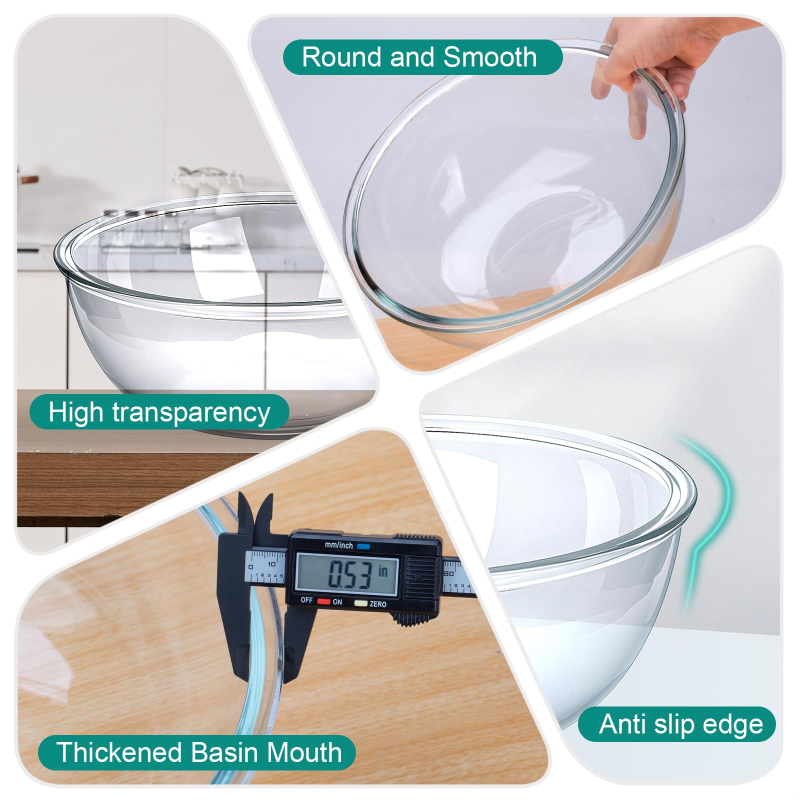 MUUBOOX bol de vidrio transparente ideal para marinar y monitorizar.