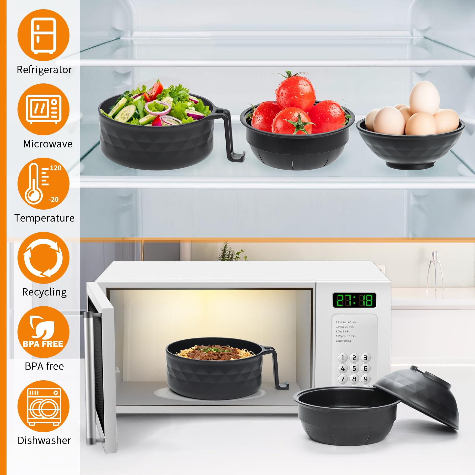 MUUBOOX olla para ramen, tazon superior para mezclar condimentos fácilmente.