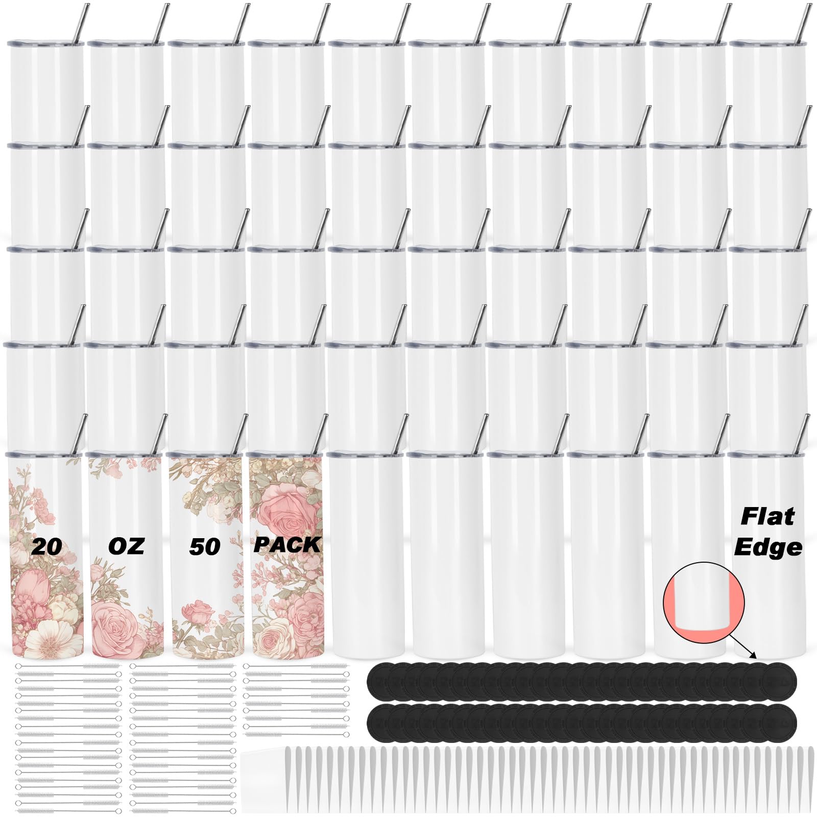 Muwnrol tazas sublimación borde plano 20 onzas, diseños nítidos y duraderos.