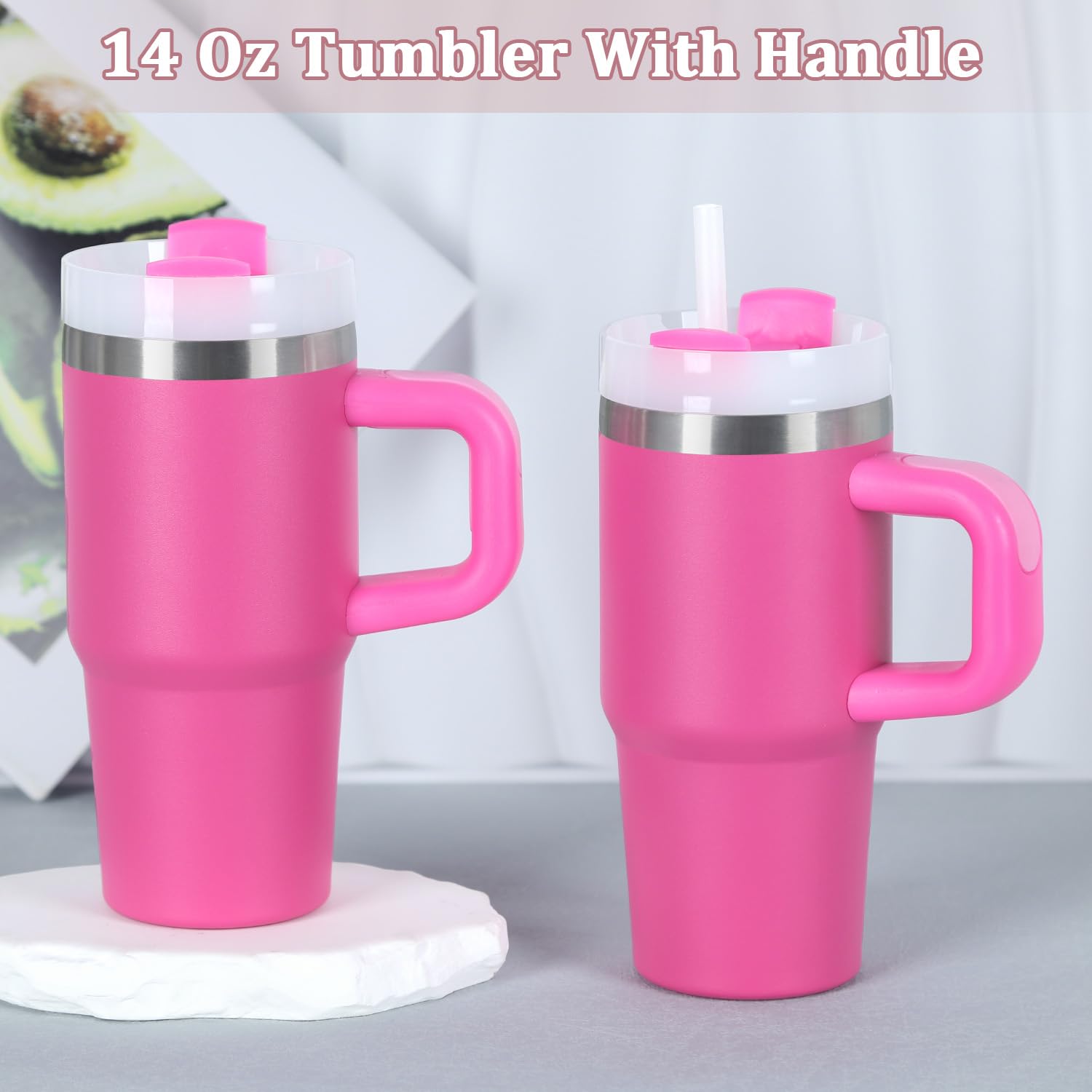 Muwnrol 14oz tumbler para coche con portavasos, ideal para viajes.