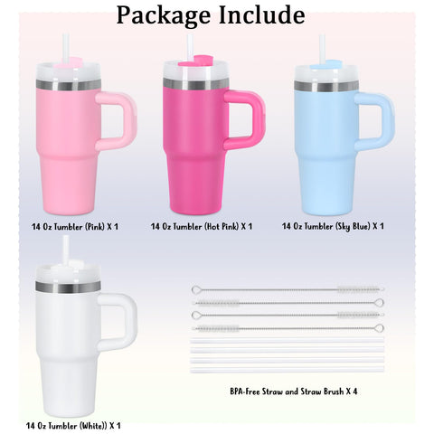 Muwnrol vaso térmico para niño azul cielo con manija, ideal para viajes.