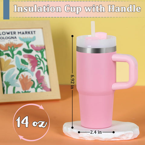 Muwnrol vaso térmico para niño azul cielo con pajita, mantiene bebida fresca.