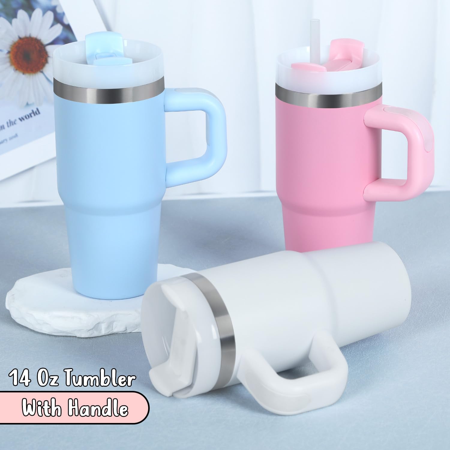 Muwnrol vaso térmico para niño blanco con manija, apto para casa.