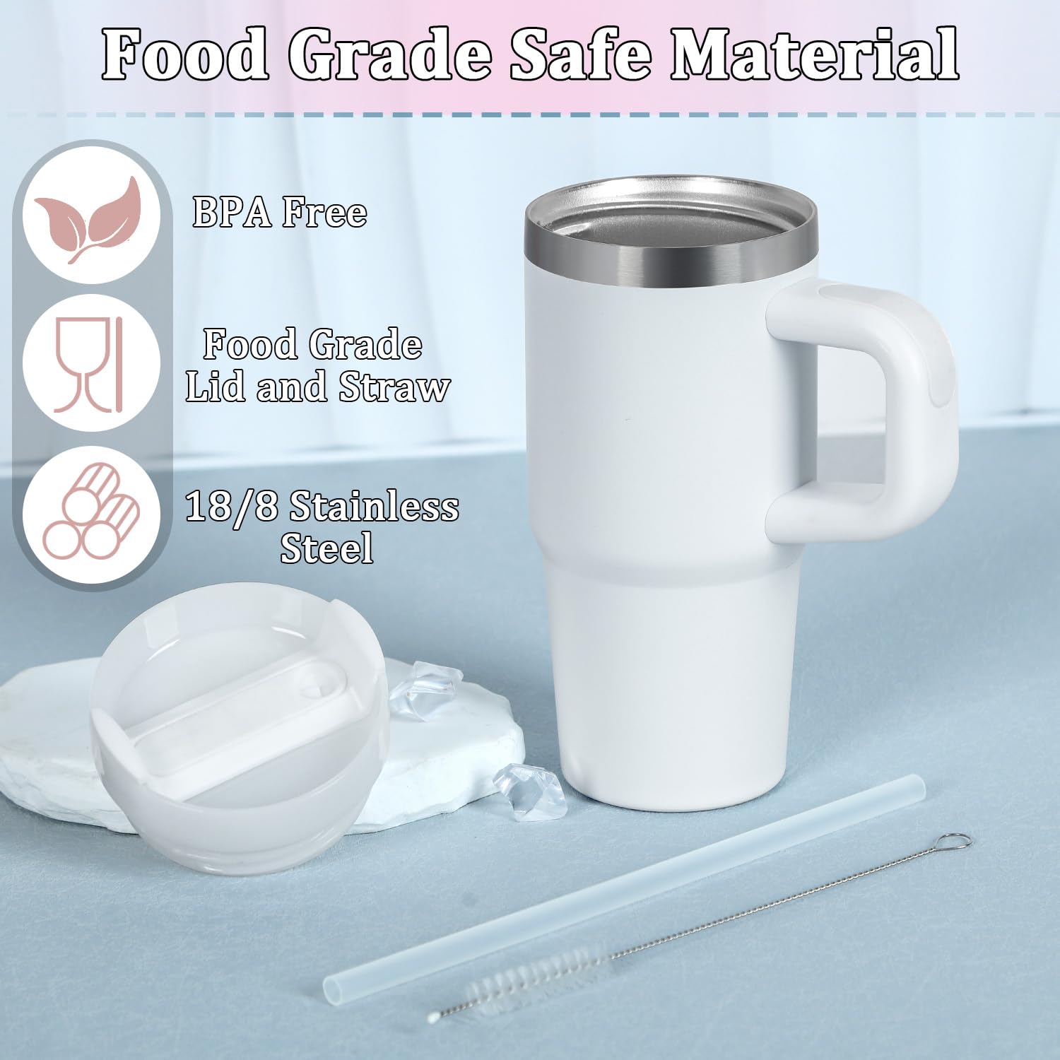 Muwnrol vaso térmico para niños con tapa y pajilla, práctico para la escuela.