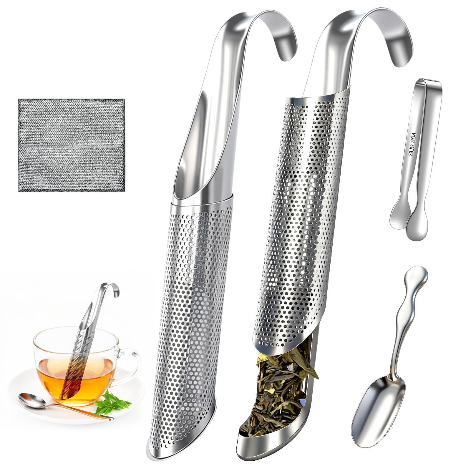 Infusor muxou para hojas sueltas, versión de dos piezas, fácil de limpiar.