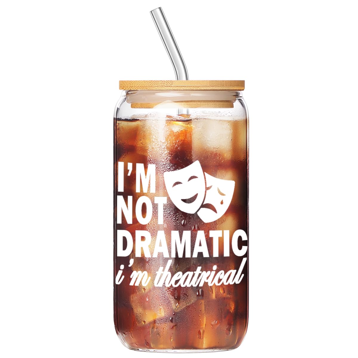 Vaso de vidrio Muzuis 17oz, regalo perfecto para el teatro musical.