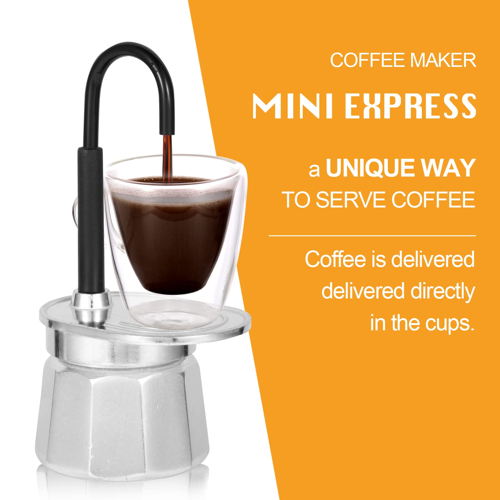 MVPLUE Mini Express expreso italiano, listo en minutos para disfrutar en la mesa