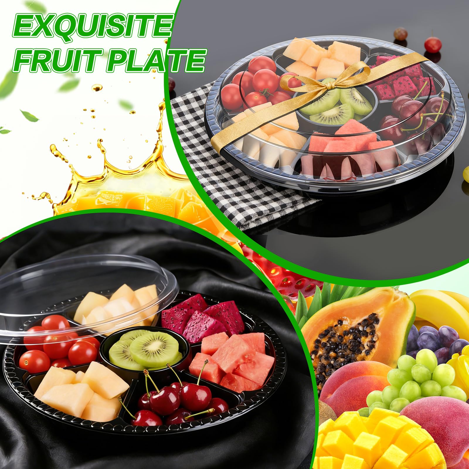 Bandeja mwellewm para frutas y verduras con tapa que mantiene frescura