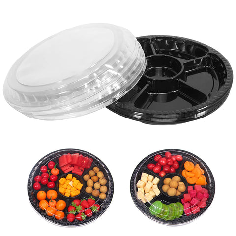 Bandeja mwellewm redonda con tapa para aperitivos, ideal para buffet y presentación