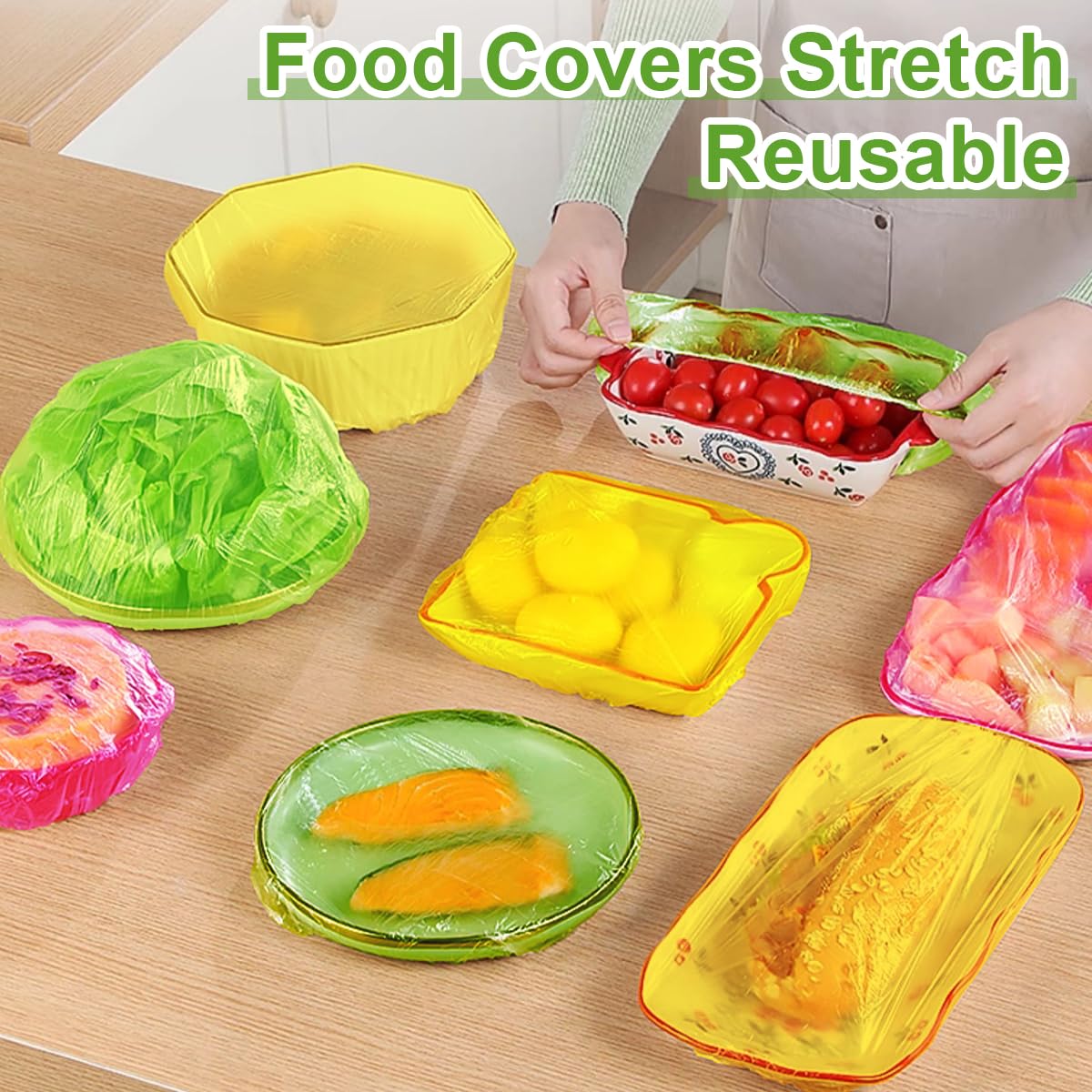 Mwellewm cubiertas bol amarillo 21 cm conservan alimentos frescos