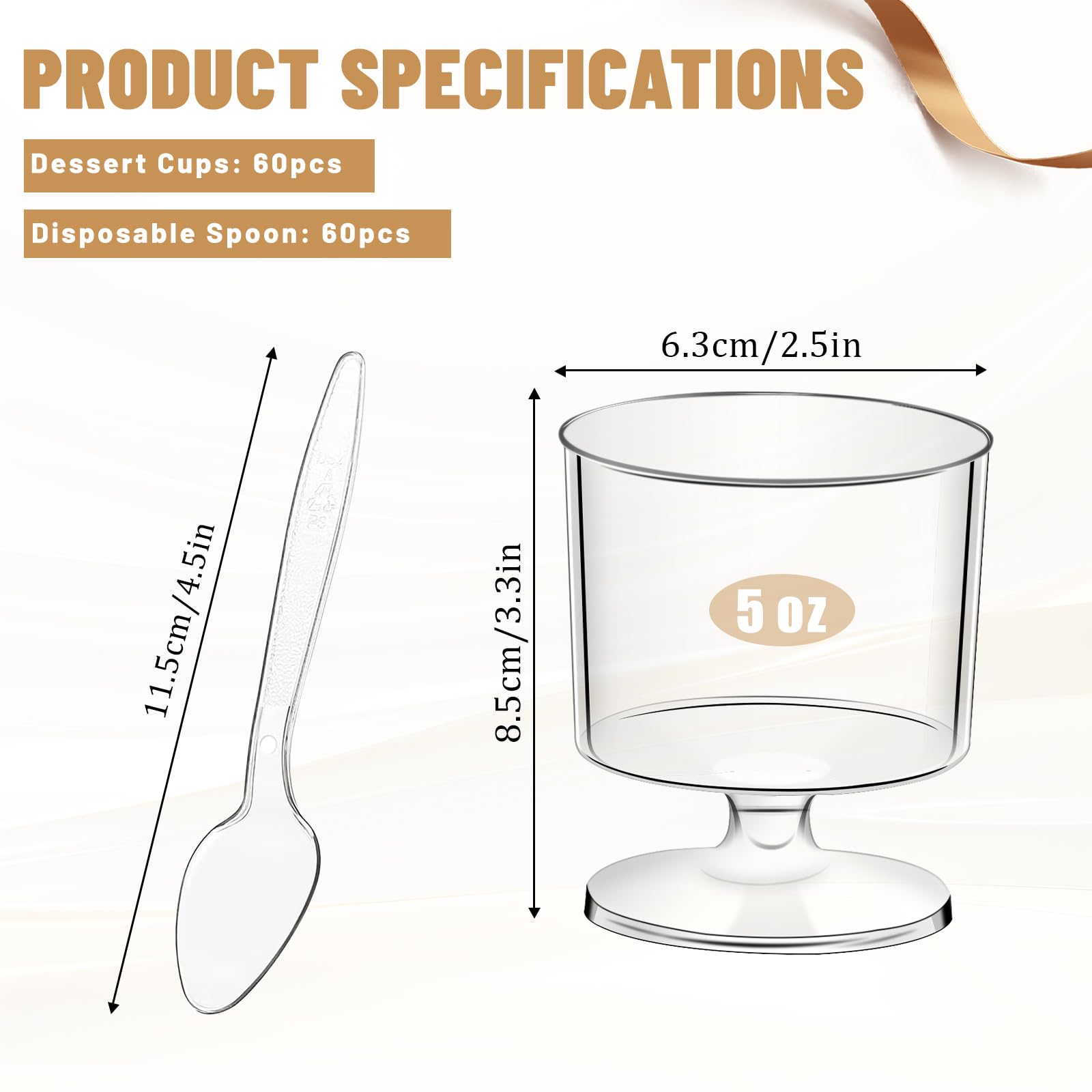 Diseño goblet de mwellewm en cristal claro para presentaciones hermosas.