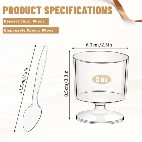 Diseño goblet de mwellewm en cristal claro para presentaciones hermosas.