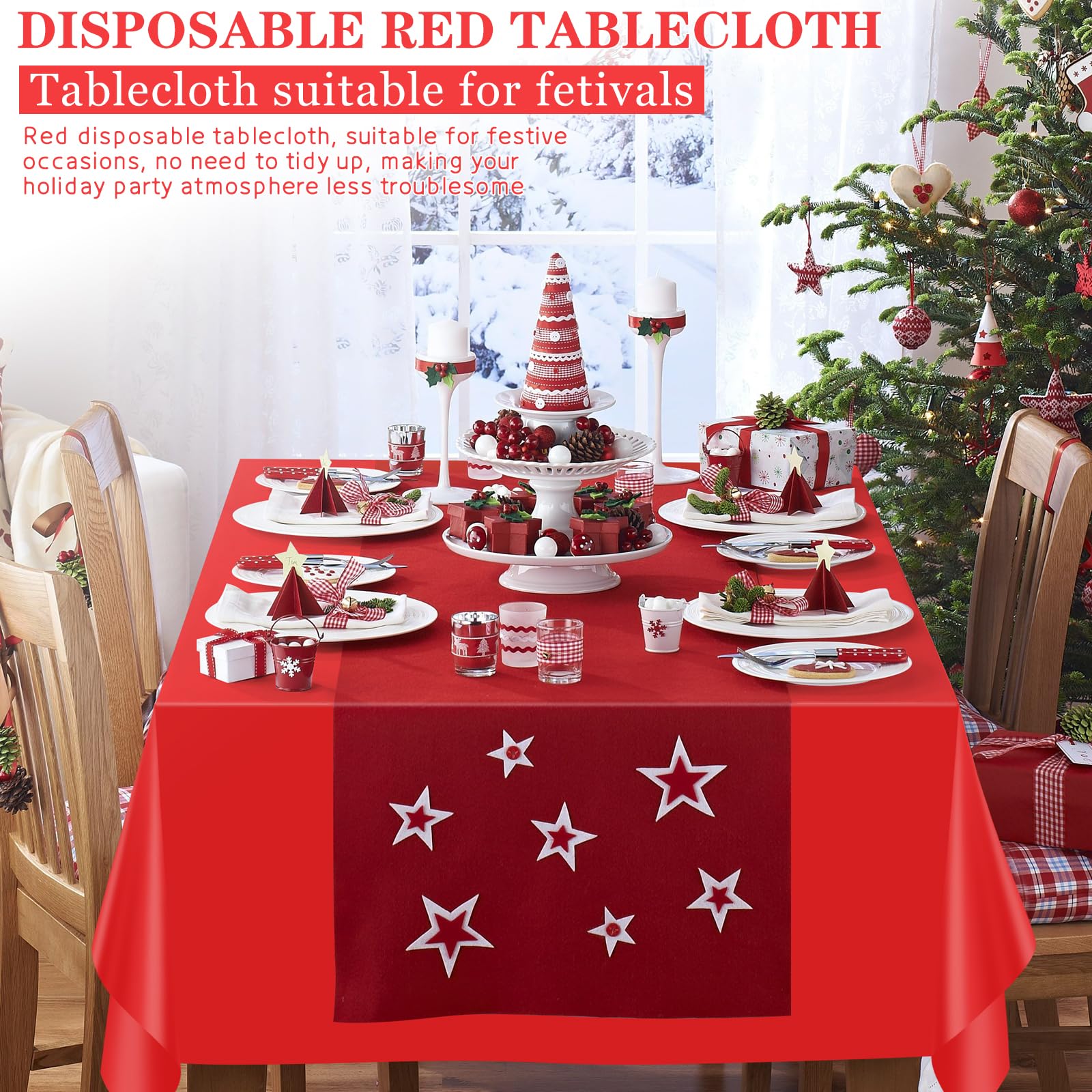 Mantel mwellewm rojo para fiestas y bodas, añade ambiente festivo.