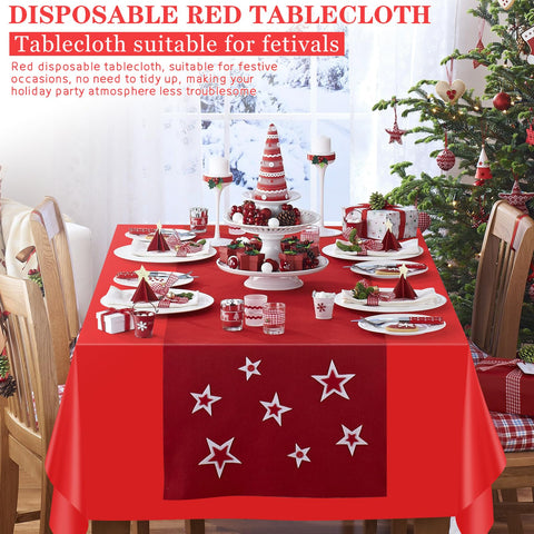 Mantel mwellewm rojo para fiestas y bodas, añade ambiente festivo.