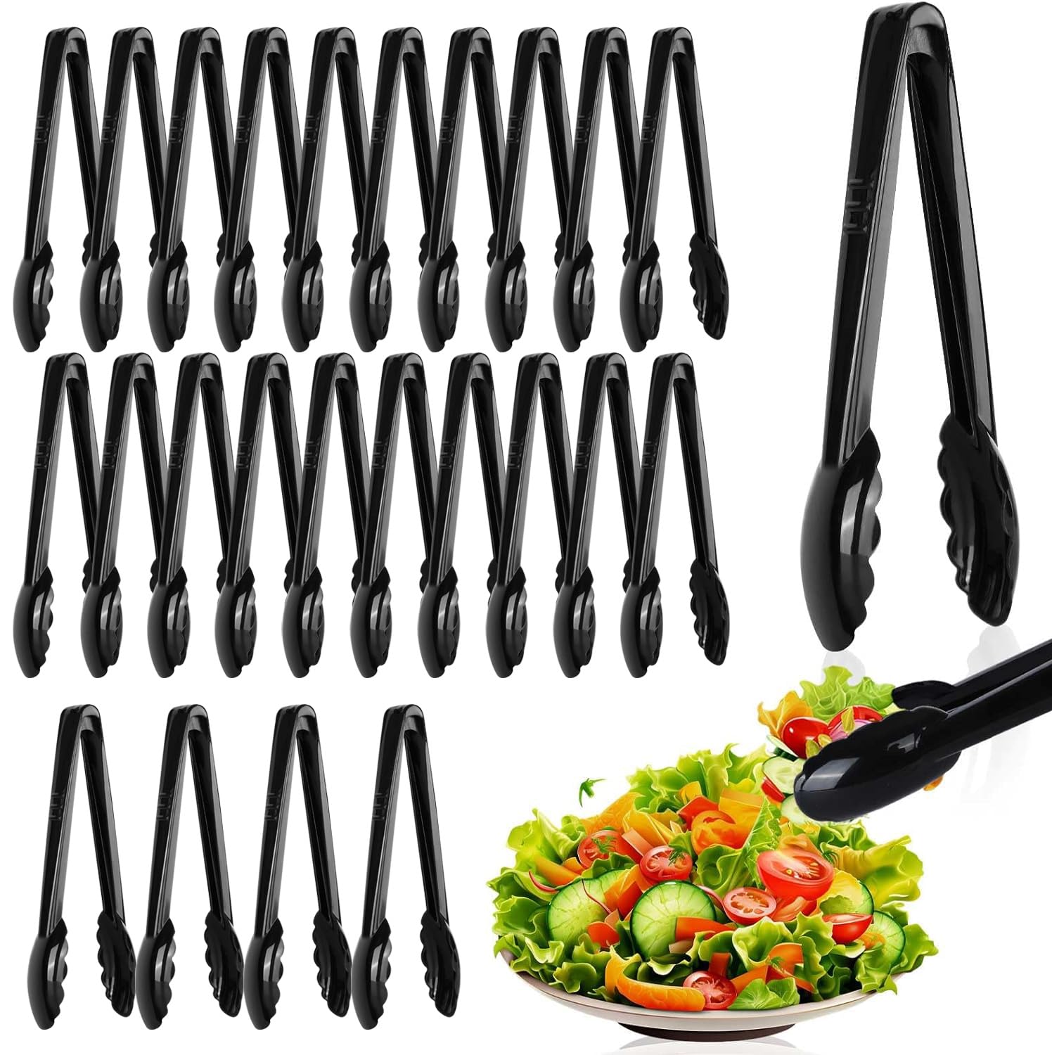 Pinzas plásticas Mwellewm para servir 24 piezas, útiles para buffet y eventos.