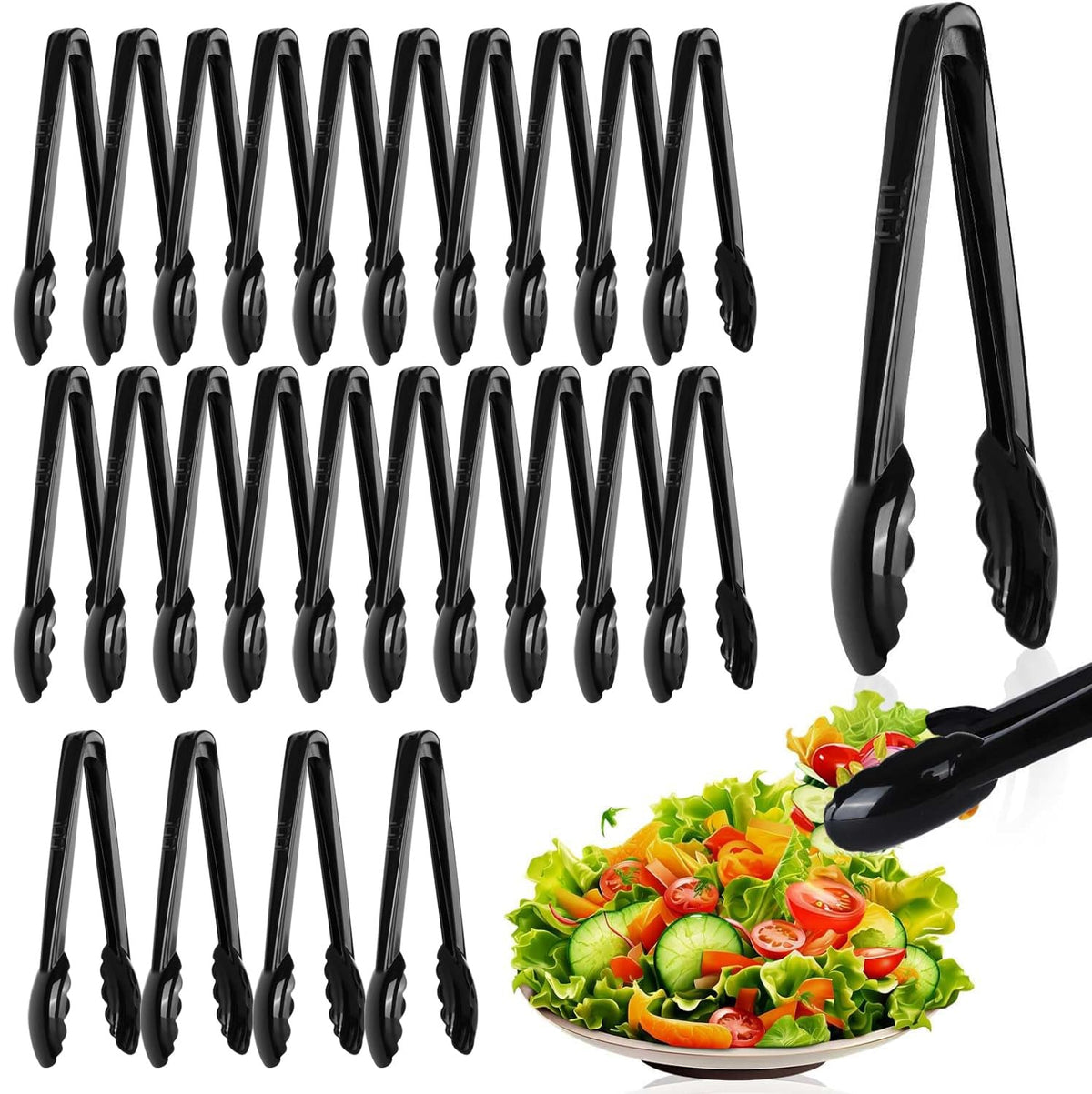 Pinzas plásticas Mwellewm para servir 24 piezas, útiles para buffet y eventos.
