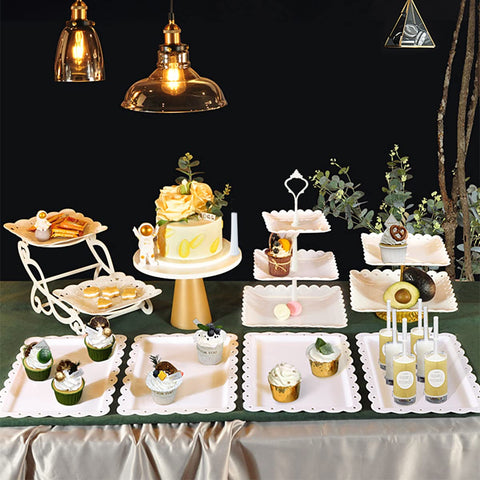 Mwellewm platos servicio postres blanco para bodas.