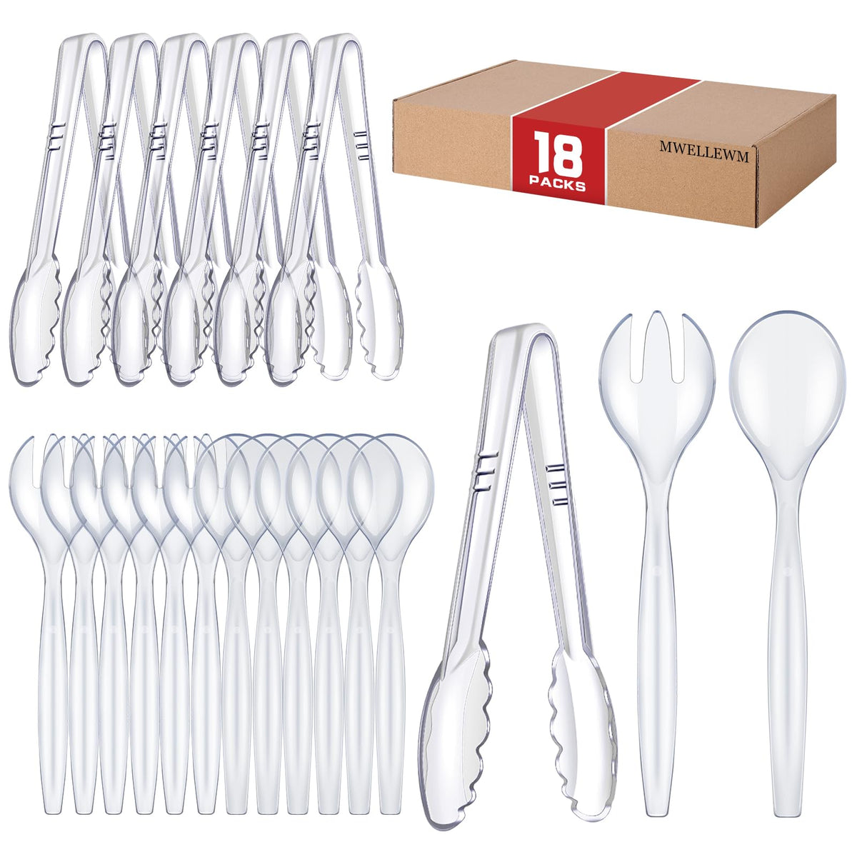 Mwellewm set de utensilios para servir, 18 piezas, ideal para buffets